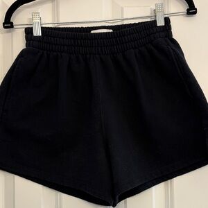 Abercrombie & Fitch Black Elastic-Waist Sunday Shorts